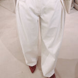 WHITE BAGGY JEANS 3616-7