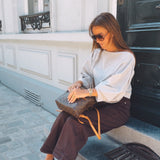 DAWSIE ECRU CHECKERED BLOUSE