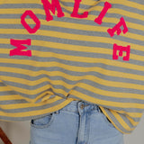 MOMLIFE YELLOW/GREY STRIPED SWEATER