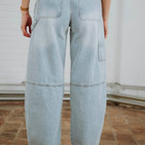 LIGHT BLUE BALLOON JEANS A3966