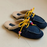 DARK BLUE DENIM MULE LOAFER