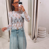 EMMA LIGHT BLUE LACE BLOUSE