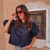 HABIBA DARK BLUE MUSTHAVE BLOUSE