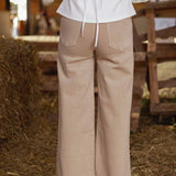 BEIGE WIDE LEG JEANS 9092-8