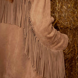 ELTHA TAUPE SUEDE FRINGE BLAZER
