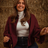 HELLO SEPTEMBER BORDEAUX ZIP JACKET