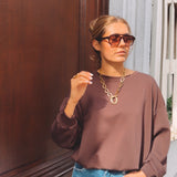 XANTHE BROWN MUSTHAVE SWEATER