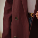 DELMA LONG BURGUNDY BLAZER