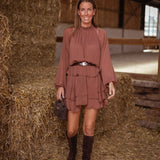 HONEY BROWN LAYER DRESS