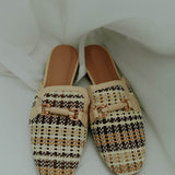 BEIGE RAFFIA LOAFERS