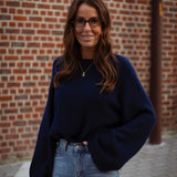 MACKENZIE DARK BLUE KNIT SWEATER