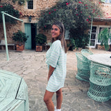 CORUNA MINT STRIPED DRESS