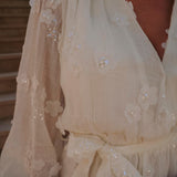 SAWSAN ECRU FLOWER PLAYSUIT