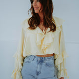 FAELINA YELLOW RUFFLE BLOUSE