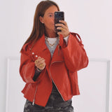 SLOANE RED LEATHER JACKET