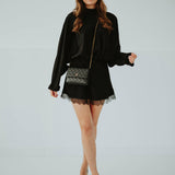 MIRELLA BLACK SATIN DRESS