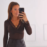 PAULINE BROWN LEATHER SHORT