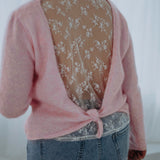 FRANCESCA SOFT PINK LACE KNIT SWEATER