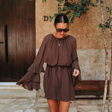 GARDENIA BROWN LAYER DRESS