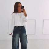 ROXIE WHITE LONGSLEEVE SHIRT