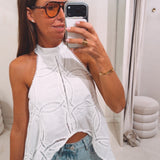 ALIX WHITE EMBROIDERED TOP