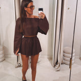 HOLBOX BROWN LINEN TWO-PIECE SET