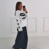 CALIFORNIA HUSTLERS DARK BLUE/WHITE LONGSLEEVE SHIRT