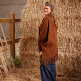 AUTUMN CAMEL FRINGE PONCHO