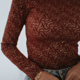 KIARA TERRACOTTA BROWN SPARKLE LONGSLEEVE