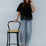 DAVINA BLACK LACE T-SHIRT