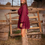 HONEY BORDEAUX LAYER DRESS