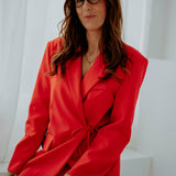PRE-ORDER SHARON RED WRAP BLAZER