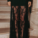 RUN THE SHOW BLACK LACE SKIRT