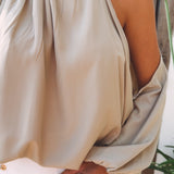 JESSIBEL TAUPE CUT-OUT BLOUSE