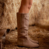 BUCKAROO BEIGE SUEDE BOOTS