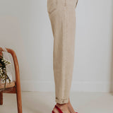 LIGHT BEIGE BALLOON JEANS 9137-11