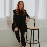 PILAR BLACK STUDS LONGSLEEVE SHIRT