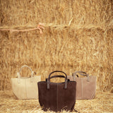 RANGERETTE TAUPE SUEDE BAG