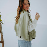 JOHANNA KHAKI SLEEVELESS JACKET