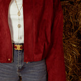 AGATHA BORDEAUX SUEDE JACKET