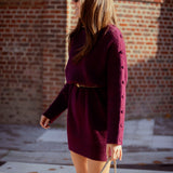 AUTUMN SOUL BURGUNDY KNITTED DRESS