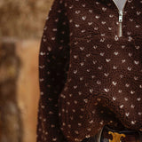 DAWSIE BROWN SOFT POLKADOTS TEDDY SWEATER