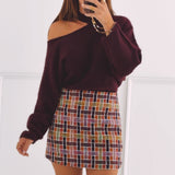 FALL IS COMING BORDEAUX CUT-OUT SWEATER