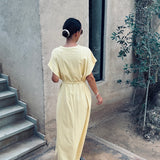 EL BOUDRIA YELLOW BRAID DRESS