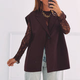 RACHEL BURGUNDY SLEEVELESS BLAZER