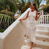 HERMOSA WHITE CROCHET DRESS