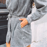 ABRIANA GREY DENIM DRESS
