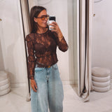 EMMA BROWN LACE BLOUSE