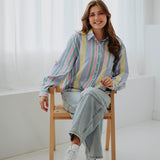 PASTEL STRIPED MULTICOLOR BLOUSE