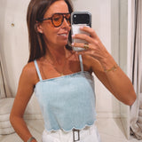 LORINE LIGHT BLUE DENIM TOP 676-C